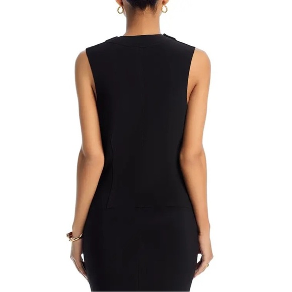 Norma Kamali Notch Lapel Vest – Size S | Black Tailored Zip Vest | MSRP $145 NWT - Picture 2 of 4